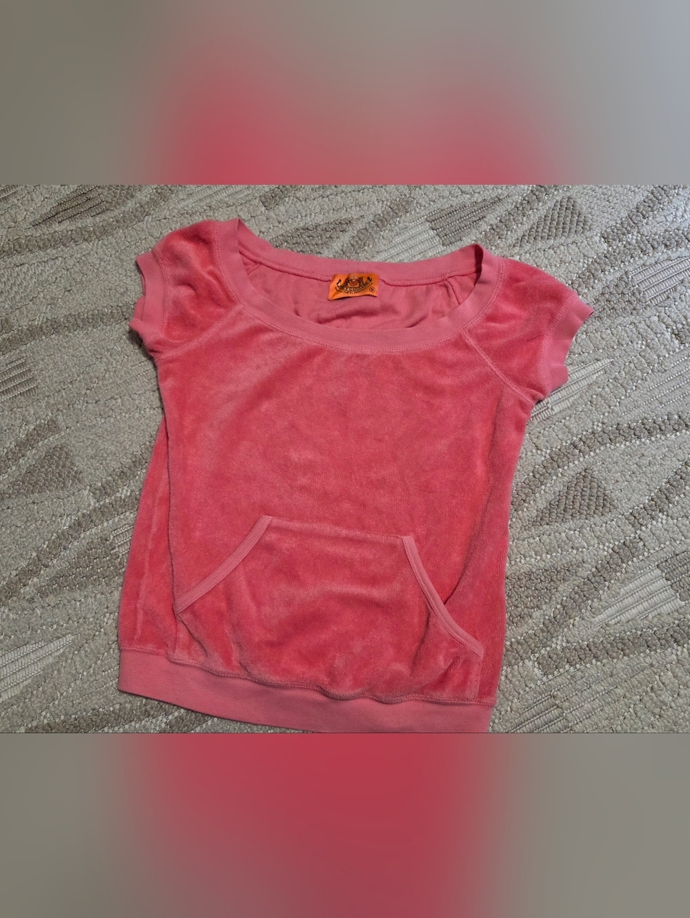 authentic Y2K Juicy Couture Terry Cloth Woman's Vintage Shirt Pink Size Small